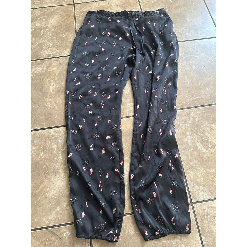 Etam L Printed Long Sleep Pants PJ Bottom Drawstring Adjustable Waist